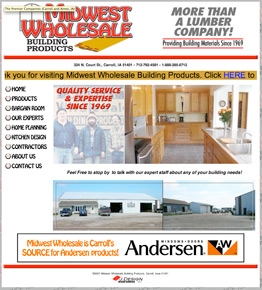 Midwest Wholesale Building Products website