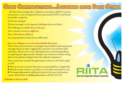 Rural Iowa Independent Telephone Association (RIITA) postcard